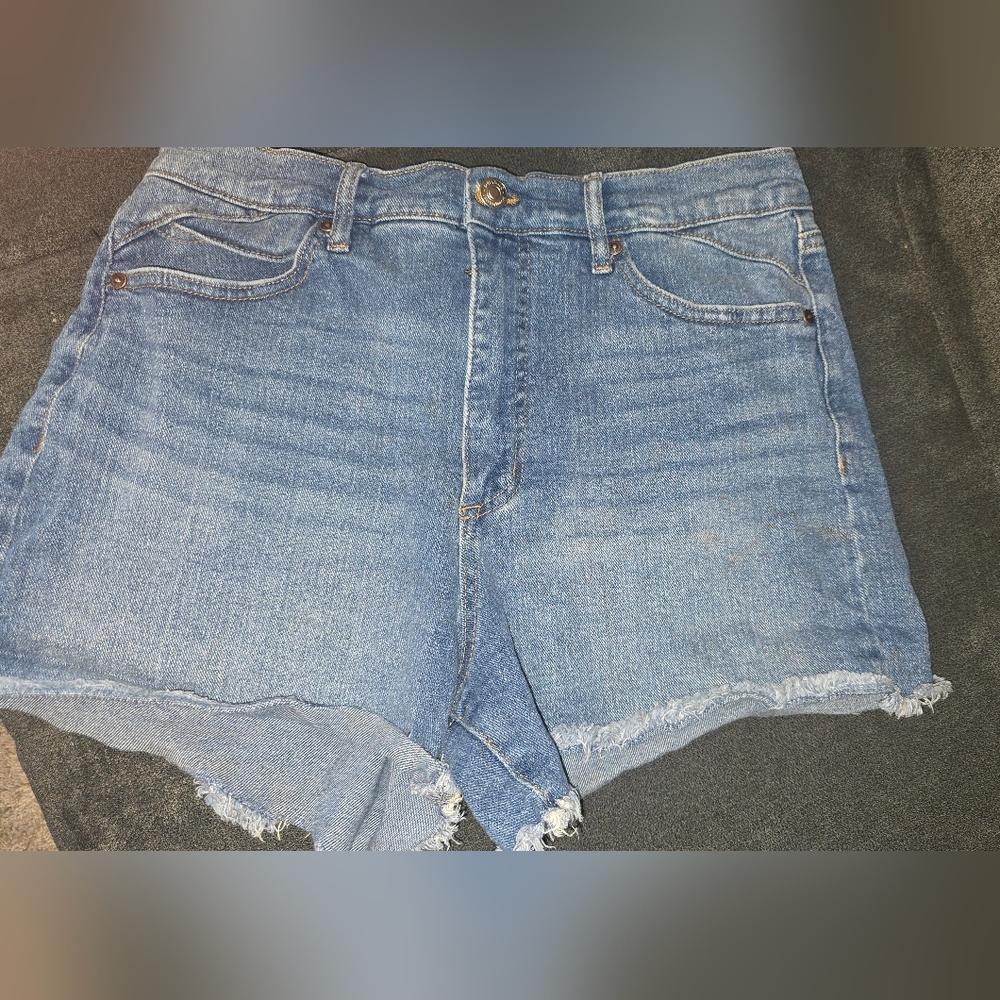 Sofia Vergara Chi Shorty High Rise Blue Denim Cutoff Shorts Size 6 Women's